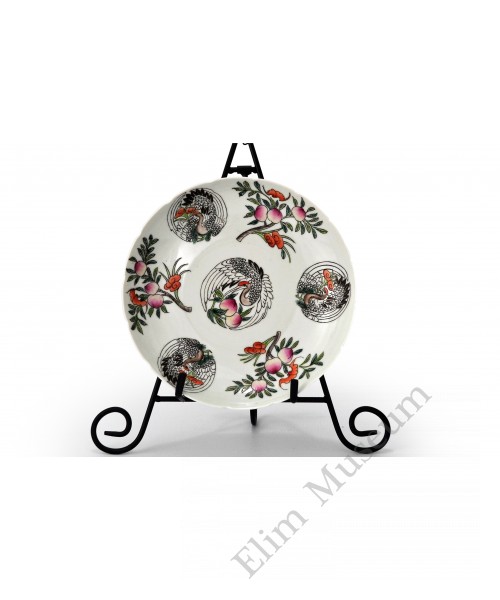 1520 A Fengcai peach-crane plate